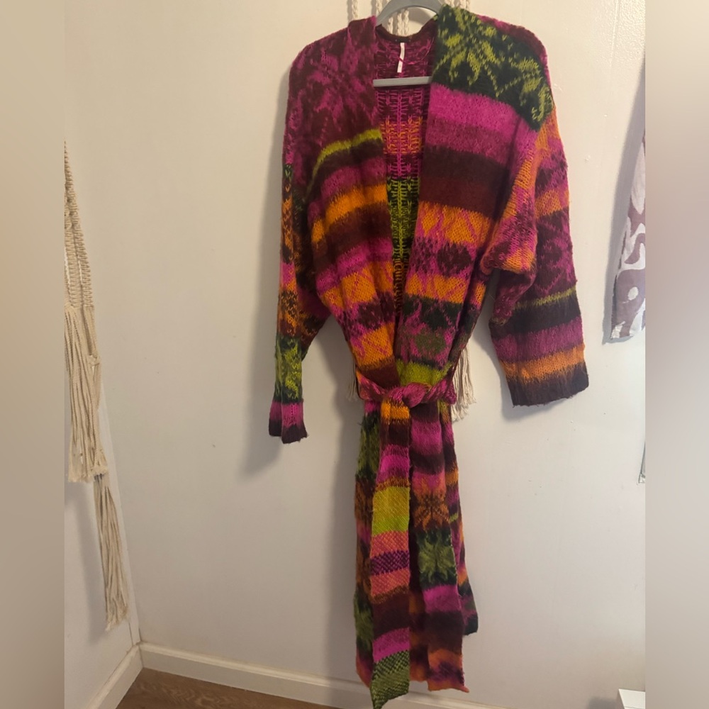 On hold💕 People long belted sweater. SOLD OUT ONLINE! Super cute! Only worn onc - Picture 2 of 10